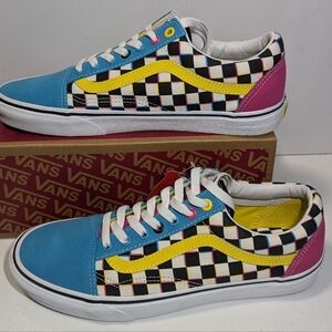 Vans Old Skool Sneakers With "Crazy Check" Checkered Print.